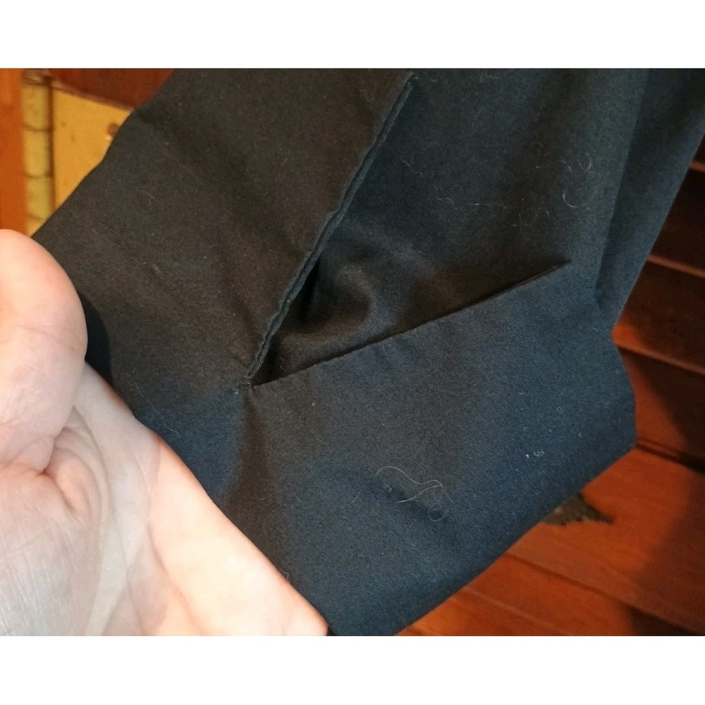 Lands End Dress Womens Sz 16 Black Collared Belted Pockets Cuffs ButtonUp Career - Picture 7 of 7